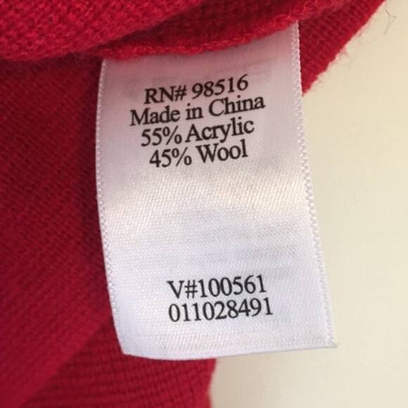 COLDWATER CREEK Double Breasted Wool Blend Sweater in Red SZ S - Picture 7 of 9